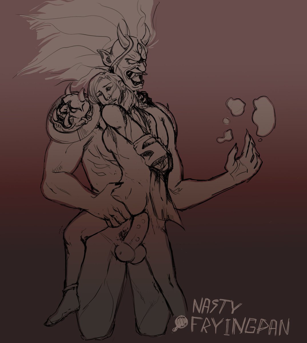 NastyFryingpan's tweet photo. @triple_moonbow Hi I'm Falk, I'm a Danish artist who's working on getting more active within naughty art making. 
I draw what I enjoy which usually is my characters "interacting" with other peoples OCs 😘
Good art here -> @Jinetixis ✨ https://t.co/o88RwQcWeg