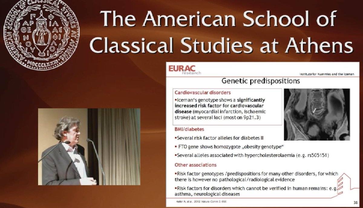 Not only does his DNA analysis provide evidence for population genetics, but also for his phenotype/physical appearance and disease, as Zink discusses (a).He shows evidence of pathogenic diseases such as cardiovascular disease, diabetes, and hypercholesterolemia.