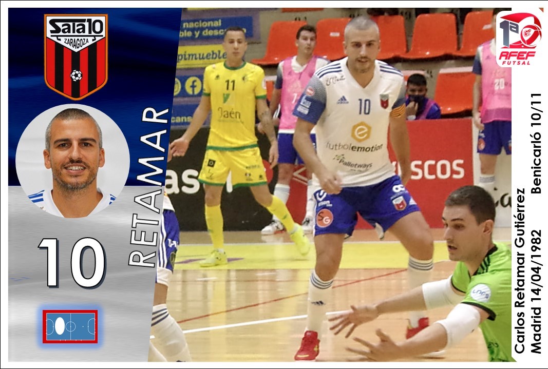 celebracionde99's tweet photo. Y cerramos el día casi como lo empezamos con un protagonista que metió 2 ⚽⚽en la #Jor5 y empato un partido en el que fueron por detrás en todo momento  #CromoFutsal para @carlosretamar10 de @ADSala10 ENHORABUENA 👏👏👏 #ILoveFutsal❤ @SomosFutsal https://t.co/wHAmoMboPd