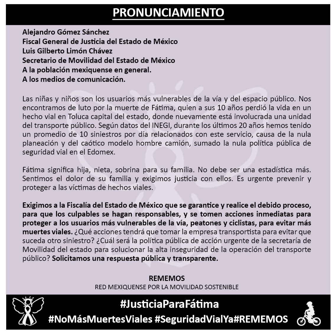 CdfemMx's tweet photo. El #EstadoDeMéxico ha construido ciudades inaccesibles. Las niñas y niños quedan invisibles frente al diseño urbano y están rodeados de vehículos automotores que ponen en riesgo su vida. 🔴 Exigimos #JusticiaParaFatima ⚠️ @FiscaliaEdomex @alfredodelmazo @Edomex 👇 https://t.co/A80CTWvurF