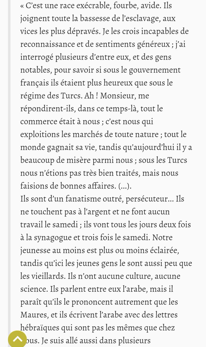 Cette notion de "régénération" a, également, été largement employée pour désigner la tâche qui incombait aux colonisateurs sur les Juifs d'Afrique du Nord lors de la conquête coloniale.Y compris par les Juifs de France.Ici les mots d'un médecin juif de l'armée en 1840.