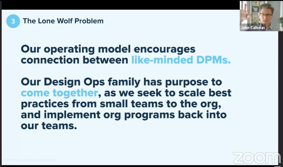 Enocouraged like-minded DPMs to work together on complementary intiatives

#JohnCalhoun <a href="/rachelposman/">RachelLP</a> #DO2020 #DesignOps