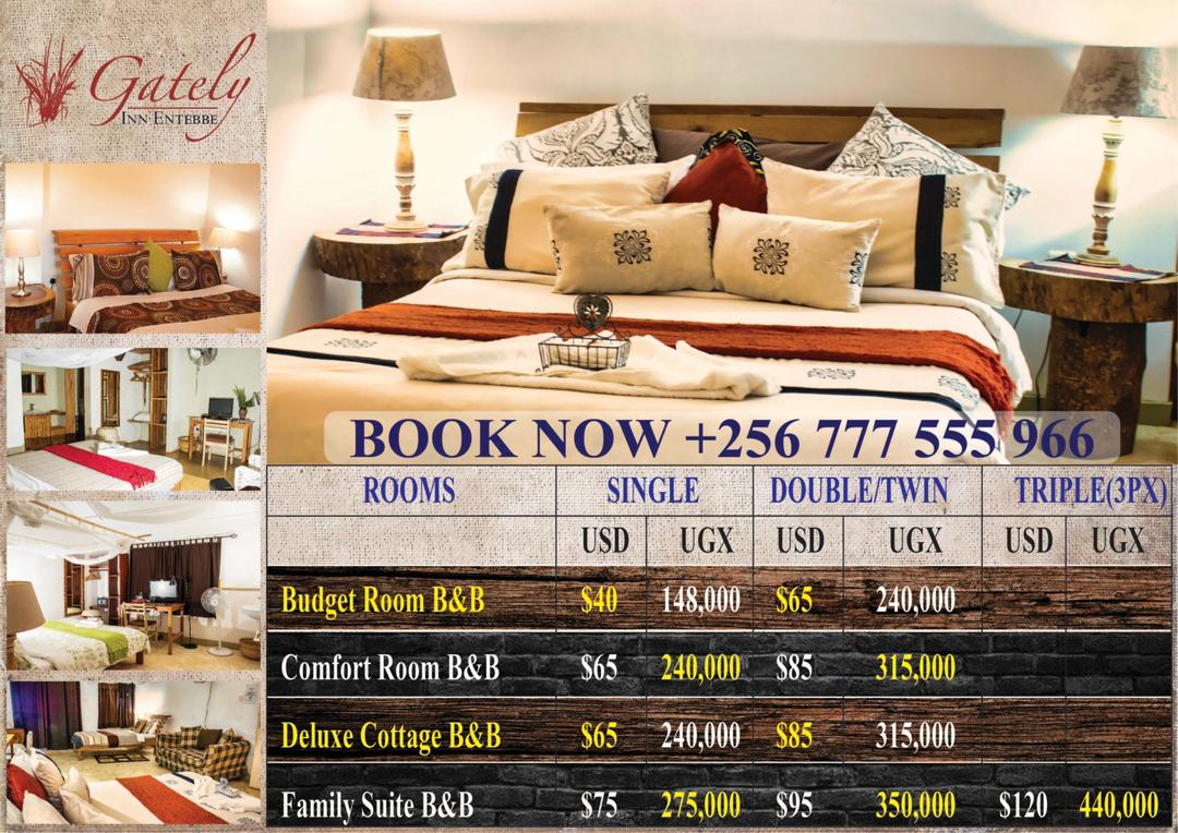 opiese's tweet photo. Enjoy Highend Comfort at a lower rate in your boutique hotel of choice near Entebbe international airport. #BESMARTBESAFE #hotelservices #hotel #hotelsInUganda #lowrates #contactUs https://t.co/oDnIqAv8CO https://t.co/ZRzwVm2FA2
