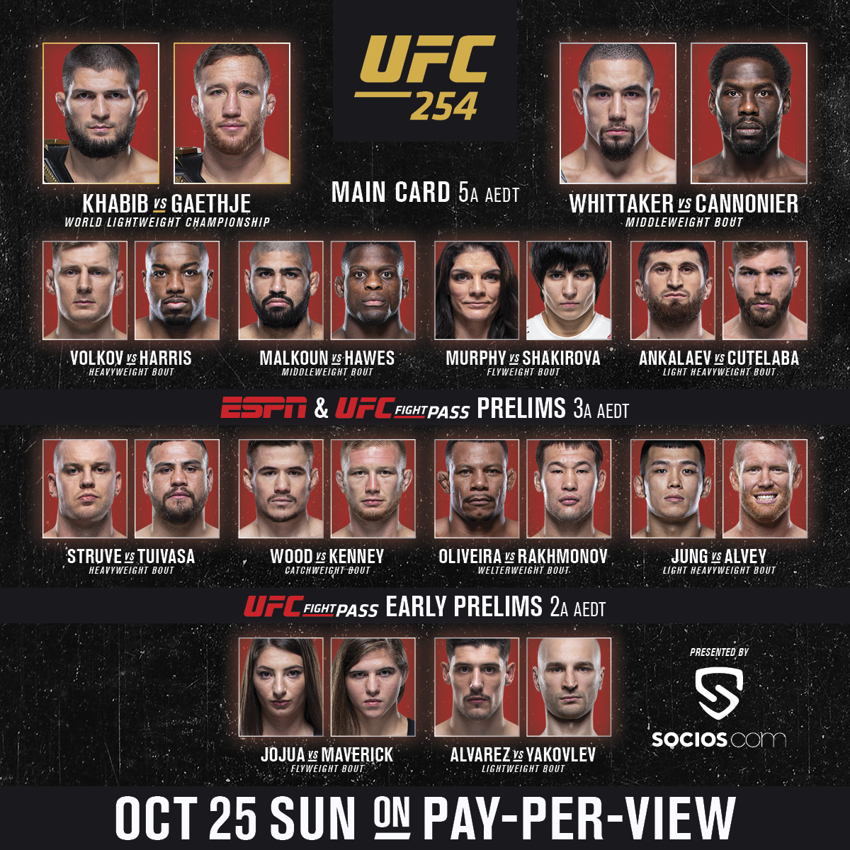 See you in a few hours for FIGHT DAY!
⏰ Don't forget – the #UFC254 main card starts at 5am AEDT / 7am NZDT: https://t.co/WNrSgYjLVN
#InAbuDhabi @VisitAbuDhabi https://t.co/4R82aS81NF