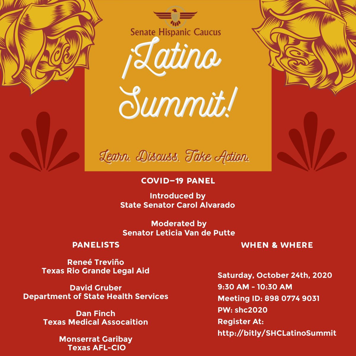 2020 Latino Summit • 9:30 AM – 10:30 AM: COVID-19 #txshc  #txlege