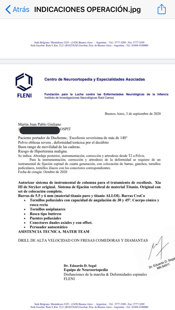 MalenaStein's tweet photo. #cirugiaparamartinYA @ginesggarcia Paula, @SSSALUD #OSPIT no quiere cubrir la cirugía en Fleni (que ya el Dr Eduardo Segal dijo que debería operar a Martín EN OCTUBRE).
Necesitamos que intervengan y solucionen esto YA.
2) Adjunto presupuesto de operación
#UnidosAr
Difundamos.🙏🏻RT https://t.co/X4azcGTSTH