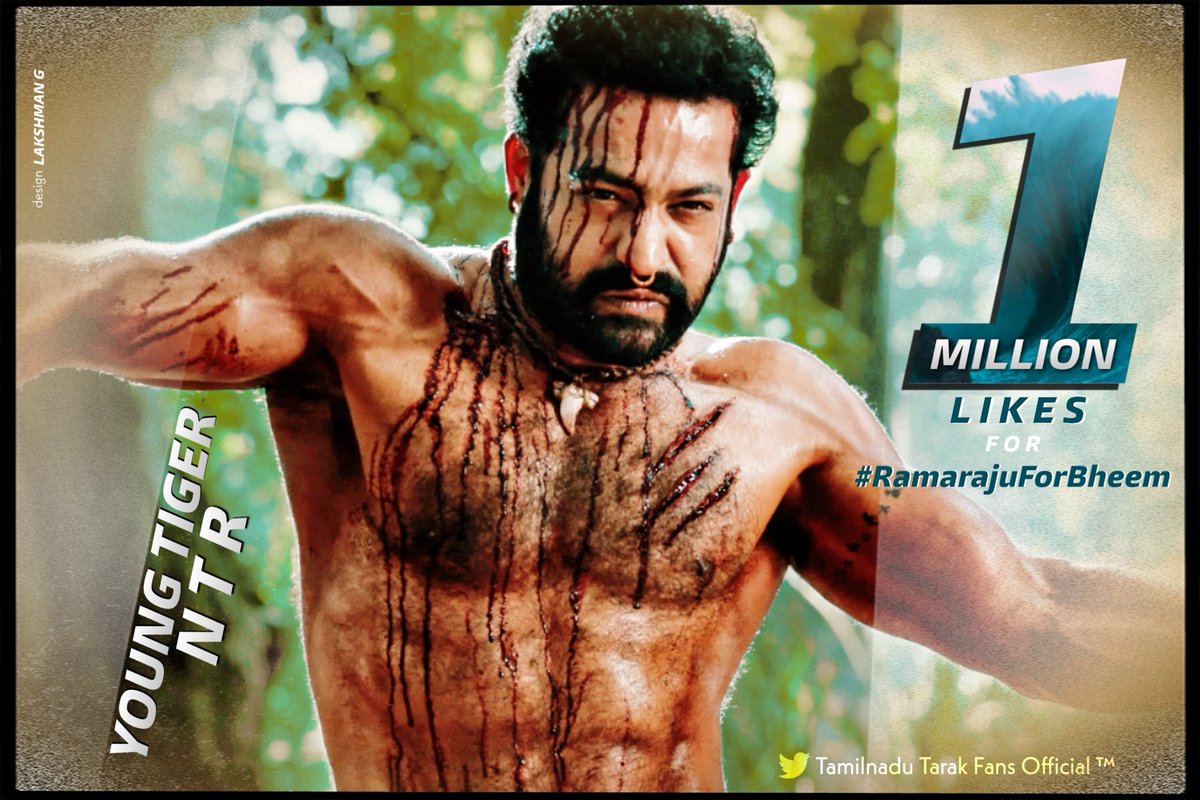 PrabhasFanatic's tweet photo. Congratulations @tarak9999 Fans For Creating A Record Of 1St 1Million Liked Teaser In TFI Best Wishes From #Prabhas Fans
#1MLikesForBheemTeaser 🦁🐯 https://t.co/RAPg9ZDbvi
