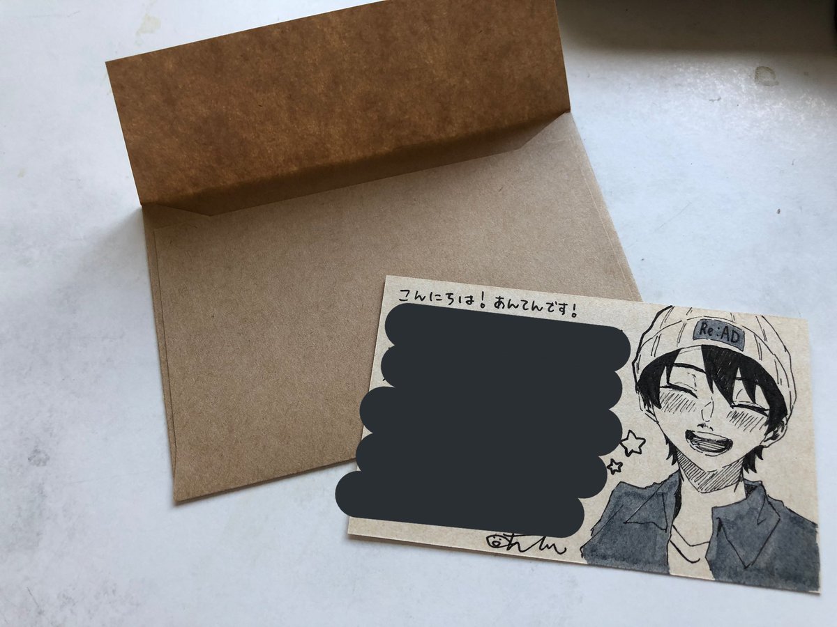 ReAdo_Love's tweet photo. 直筆ミニカードが届いた���！antnさんでした〜
最後の1文がすごくantnさんらしくてすごく好きです……！自分の胸に仕舞いたいので深くは言いませんが！ https://t.co/8VNOmoiIeA