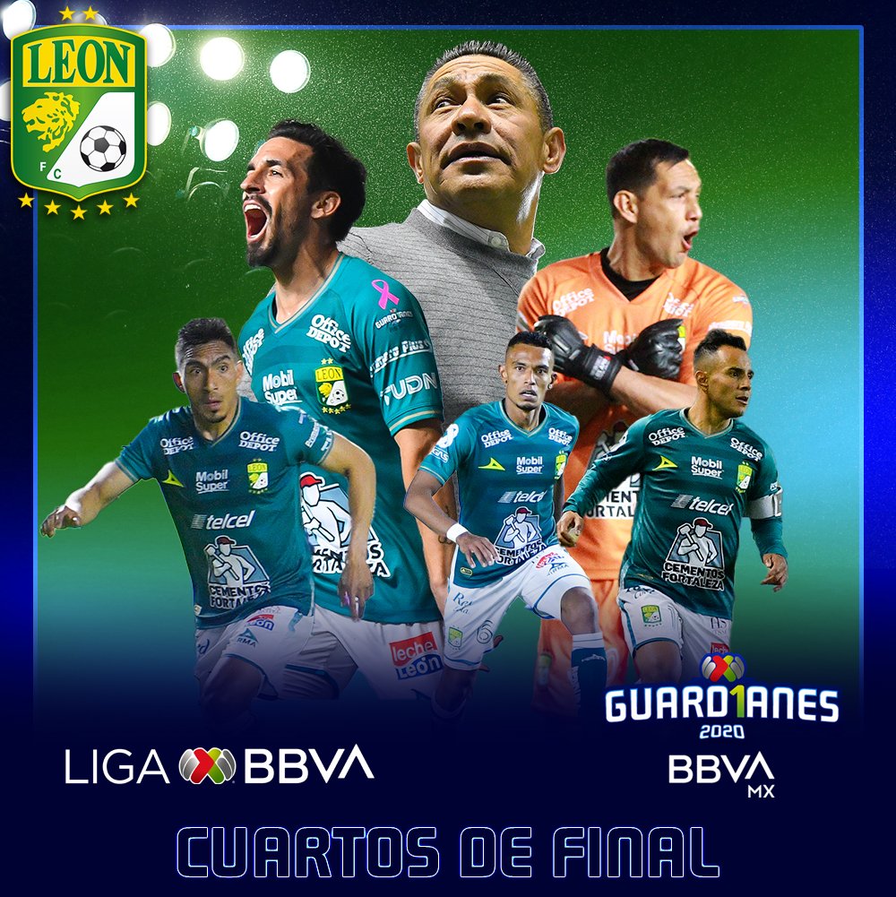 ¡PRIMER CALIFICADO! 👊
@clubleonfc, con la victoria ante Puebla, logró asegurar uno de los primeros cuatro puestos de la tabla general.
¡'La Fiera' está en Cuartos de Final del Torneo #Guard1anes2020! 💪 https://t.co/h3pwhciO9P