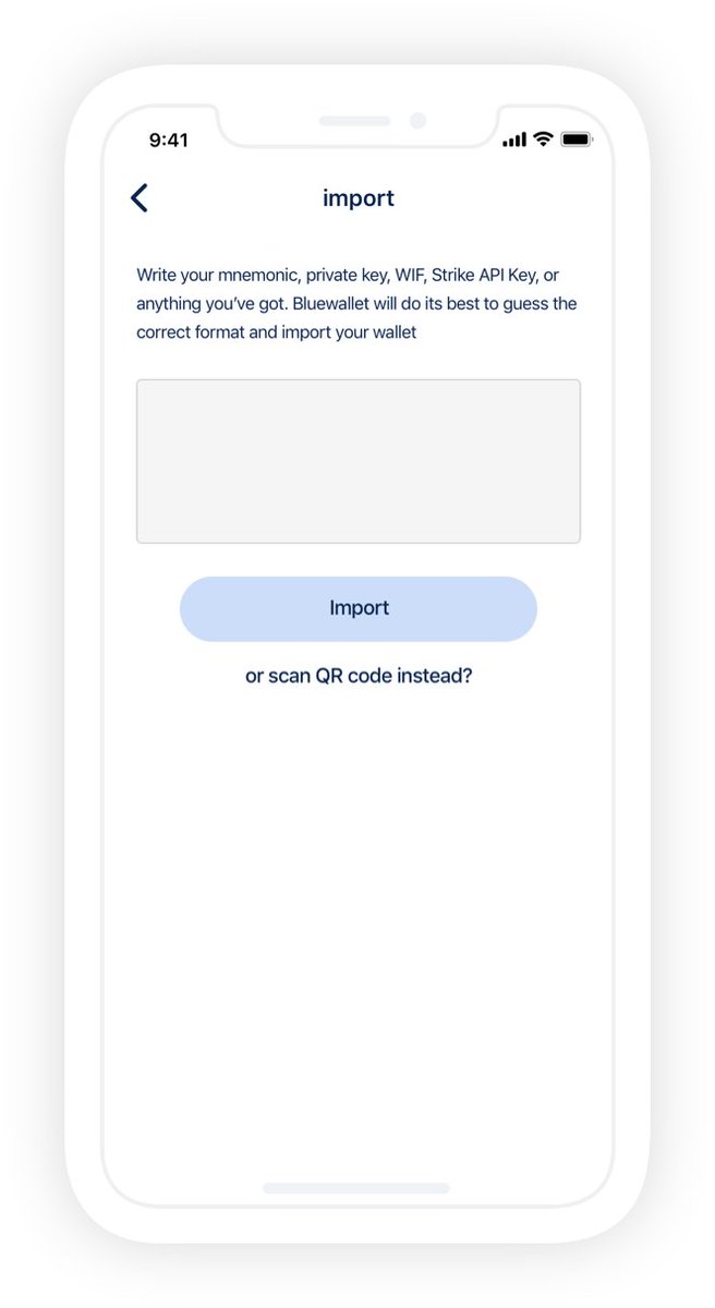 To get setup, tap the  @tangem to open the app on your phone. Copy the address. Next, open  @bluewalletio and import wallet using the address, it will add a new view-only wallet. This will set up your bluewallet to work like an address book for your tangem cards.