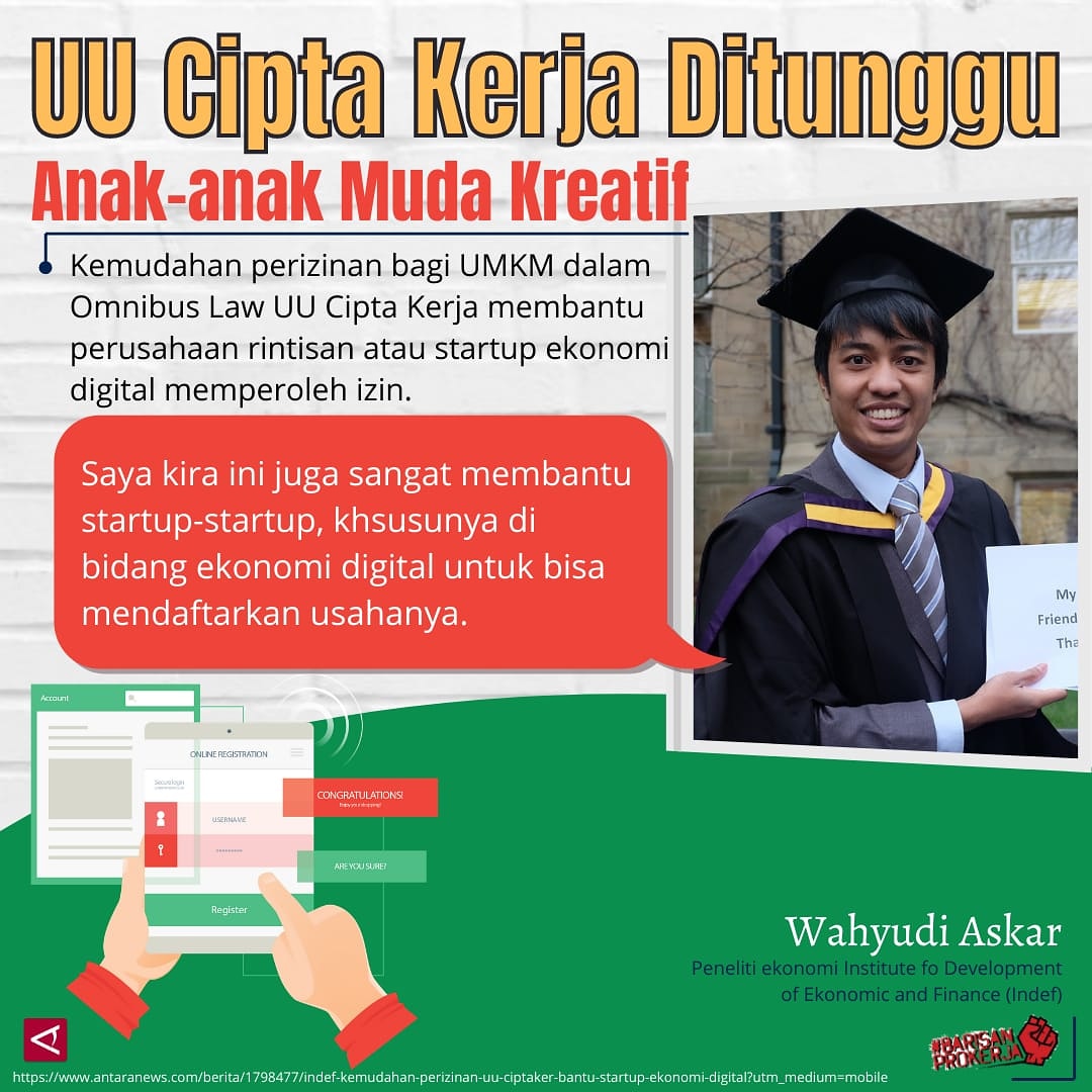 UU ciptaker membantu startup- startup khususnya di bidang ekonomi digital
#wujudkanvisiindonesiamaju
#ciptakerja
#ciptakerjauntuksemua https://t.co/5xrE0O8gbC