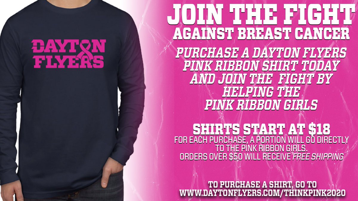 Who wants a Dayton Flyers shirt to support the fight against Breast Cancer??? 

daytonflyers.com/ThinkPink2020 to purchase a short sleeve or long sleeve shirt. For each purchase, a portion will be donated to @PinkRibbonGirls 

#breastcancerawareness #breastcancer #breastcancershirt