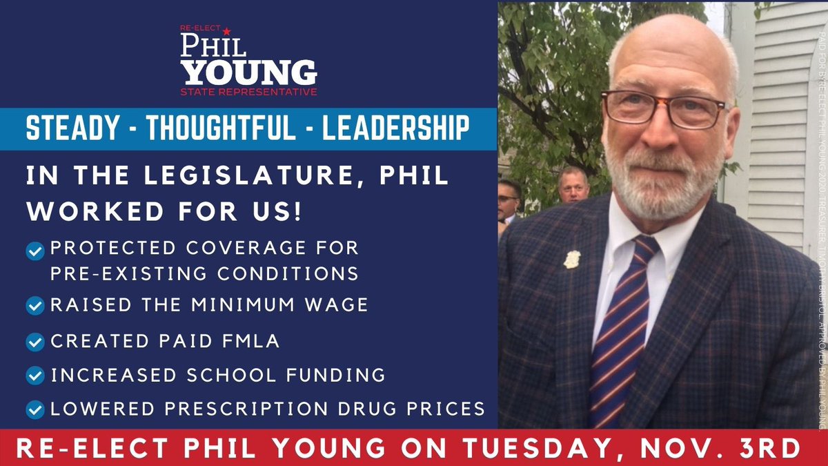 PhilYoungCT's tweet photo. Phil Young is a trusted and respected state legislator. He thinks about the long term effects of decisions on the residents of Stratford and our town’s future.

#vote2020 #VoteRowA2020 #stratford120 #reelectphilyoung #philyoungct #election2020 #voteblue2020 https://t.co/4vQ1Ww26m7