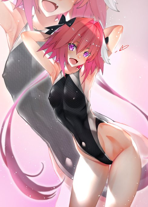 競泳水着アストルフォちゃん  #FGO #ボクはキミの剣 #理性がない カラー練習300枚チャレンジ:288/300 