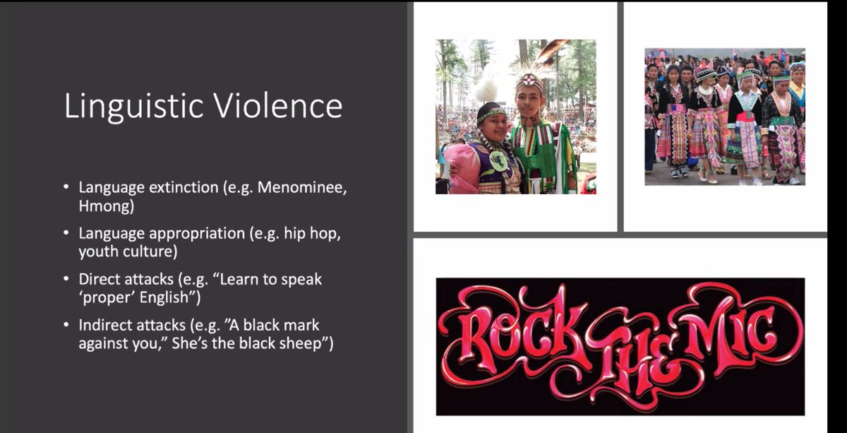 bodega_gyro_ao's tweet photo. Prof @gjladson emphasizing various forms of linguistic violence. 

#RILE2020 https://t.co/QO1HyGocav