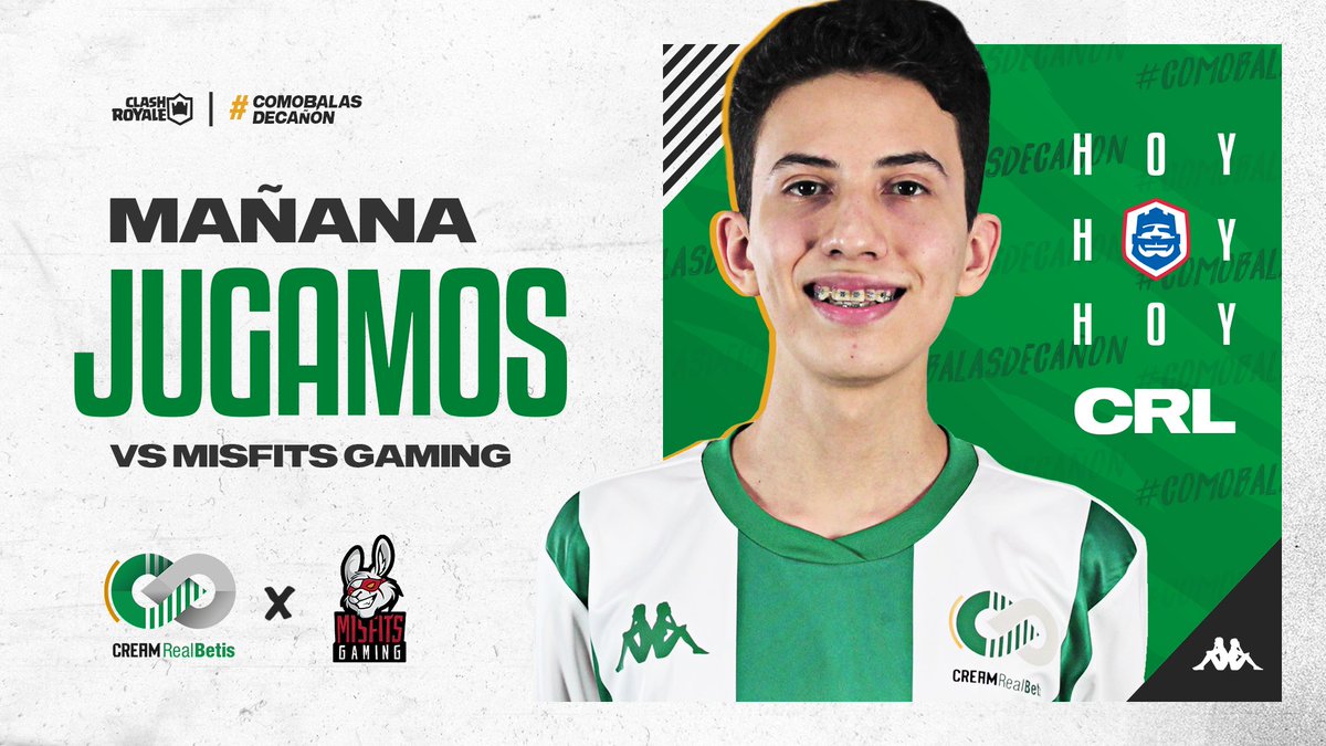 #BTSCR | Mañana tenemos un importante partido de #CRLWest contra <a href="/MisfitsGG/">Misfits Gaming</a>.

¡Os esperamos en el directo!

⏰ 20 CEST
📺 youtu.be/G2Fp6hNtJqQ

#TeQuieroBetis 💚 #ClashRoyale