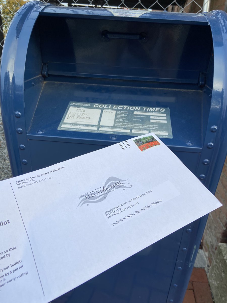 My 18 year old granddaughter submitted her absentee ballot today from college today! #vote2020 #ncpol