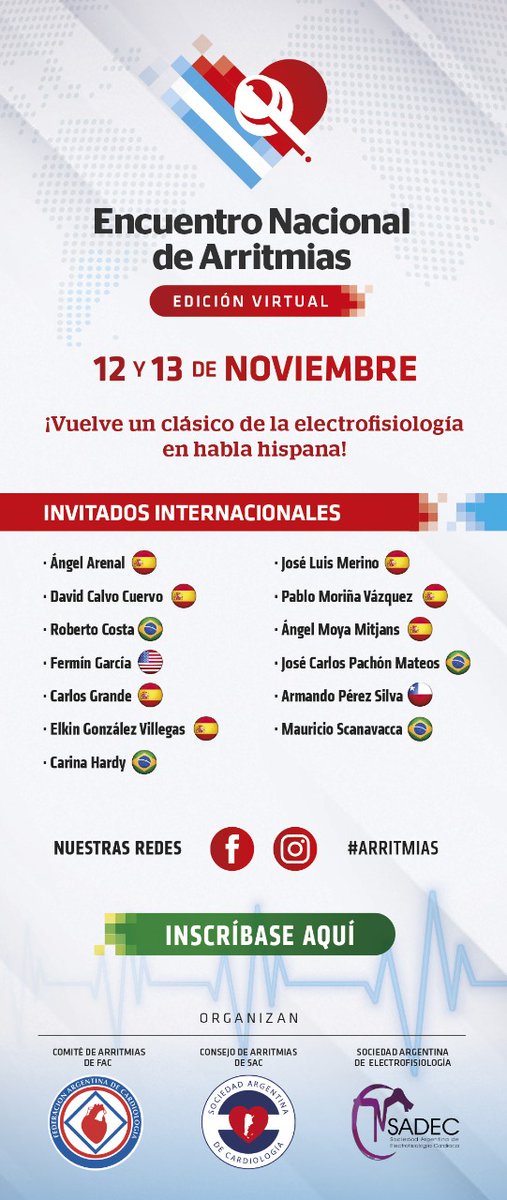 David Doiny (@daviddoiny) on Twitter photo Felicitaciones a <a href="/ArritmiasSAC/">Consejo de Arritmias SAC</a> @ComunidadFAC <a href="/sociedadsadec/">Sociedad Argentina de Electrofisiología Cardíaca</a> por este gran evento!
Enormes referentes de las arritmias en #ENA2020
Te esperamos!
<a href="/joselmerino/">Jose Luis Merino</a> <a href="/Dr_Pmorina/">Dr. Pablo Moriña Vázquez</a> <a href="/Amoyamitjans/">Angel Moya Mitjans</a> <a href="/Aperezsilva77/">Armando Pérez Silva</a> <a href="/CarinaHardy4/">CarinaHardyEP</a> <a href="/DrFerminGarcia/">Fermin Carlos Garcia</a> Felicitaciones a <a href="/ArritmiasSAC/">Consejo de Arritmias SAC</a> @ComunidadFAC <a href="/sociedadsadec/">Sociedad Argentina de Electrofisiología Cardíaca</a> por este gran evento!
Enormes referentes de las arritmias en #ENA2020
Te esperamos!
<a href="/joselmerino/">Jose Luis Merino</a> <a href="/Dr_Pmorina/">Dr. Pablo Moriña Vázquez</a> <a href="/Amoyamitjans/">Angel Moya Mitjans</a> <a href="/Aperezsilva77/">Armando Pérez Silva</a> <a href="/CarinaHardy4/">CarinaHardyEP</a> <a href="/DrFerminGarcia/">Fermin Carlos Garcia</a>