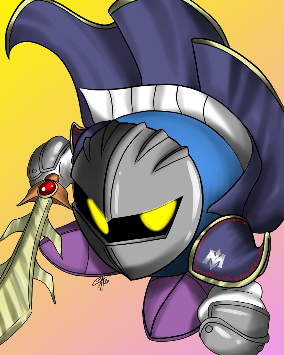 CarolinaTrifoni's tweet photo. Meta Knight from Kirby Saga

Draw 7 from my Arttober 😀
#metaknight #kirby #poyo #dreamland #masahirosakurai #supersmashbros #nintendo #kingdedede #arttober #digitalart #digitalartwork #digitalillustration #digitalartist #Uruguay  #drawing #drawtober @NintendoAmerica @HALGames https://t.co/GsdOzhovUa