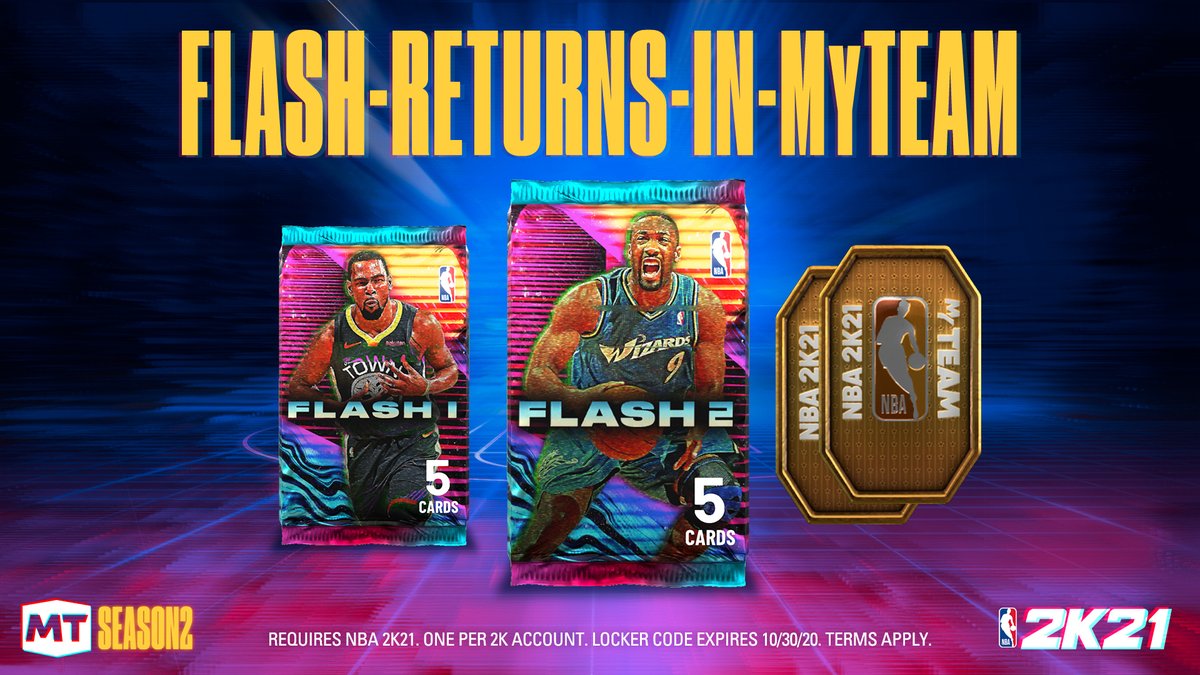 2kFanatics's tweet photo. FLASH-RETURNS-IN-MYTEAM - Flash Pack 1, Flash Pack 2 or 2 Tokens

#nba2k #nba2k21 #2k21 #lockercodes #2klockercodes #myteam #2kmyteam #2kcommunity #2kfollowers #nba2kmyteam #nba2k21myteam https://t.co/q5h2j46CkS
