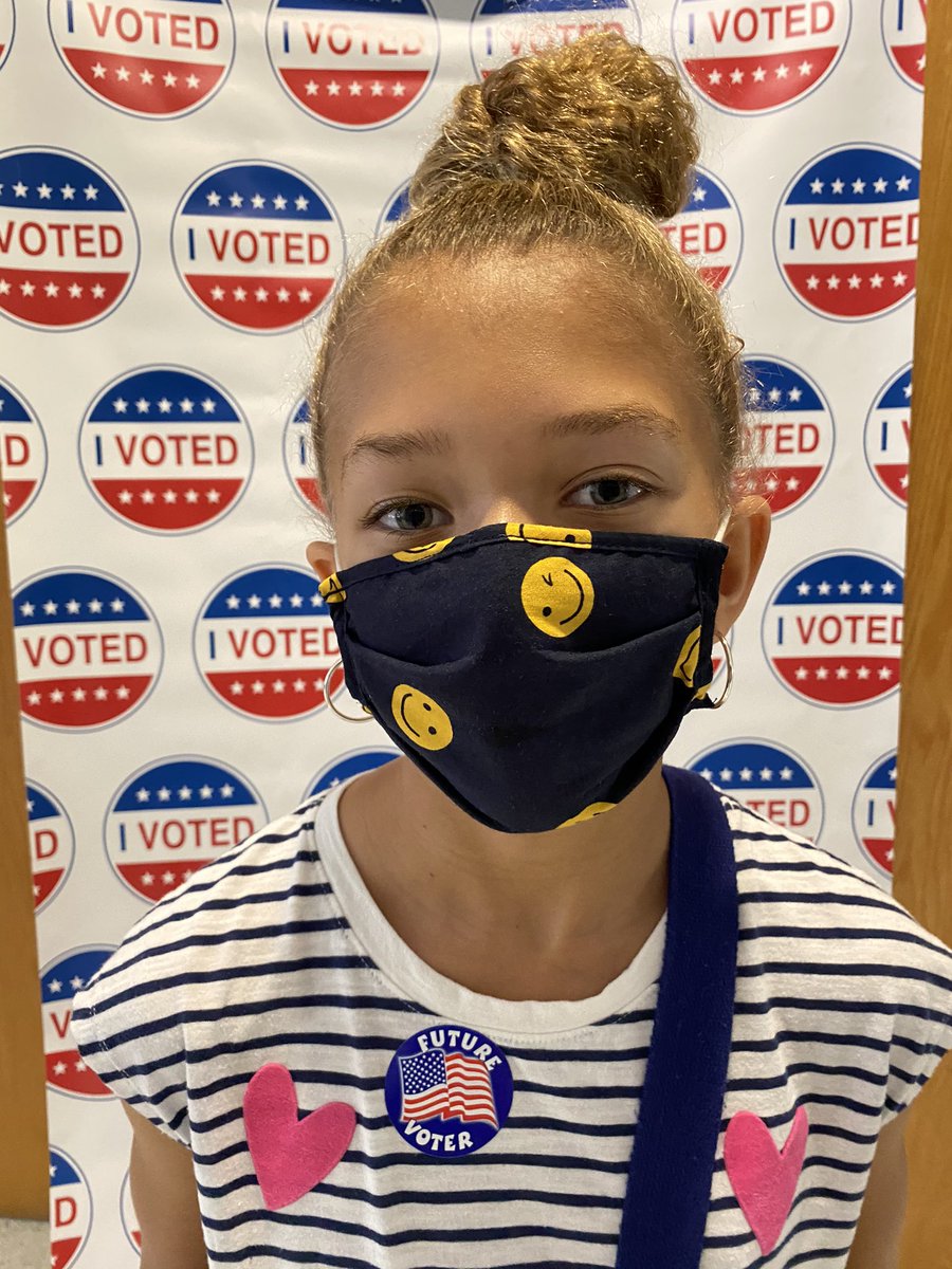 Took two strong females with me to the polls today to cast my vote...one past voter and one future voter. #RBG #Addy