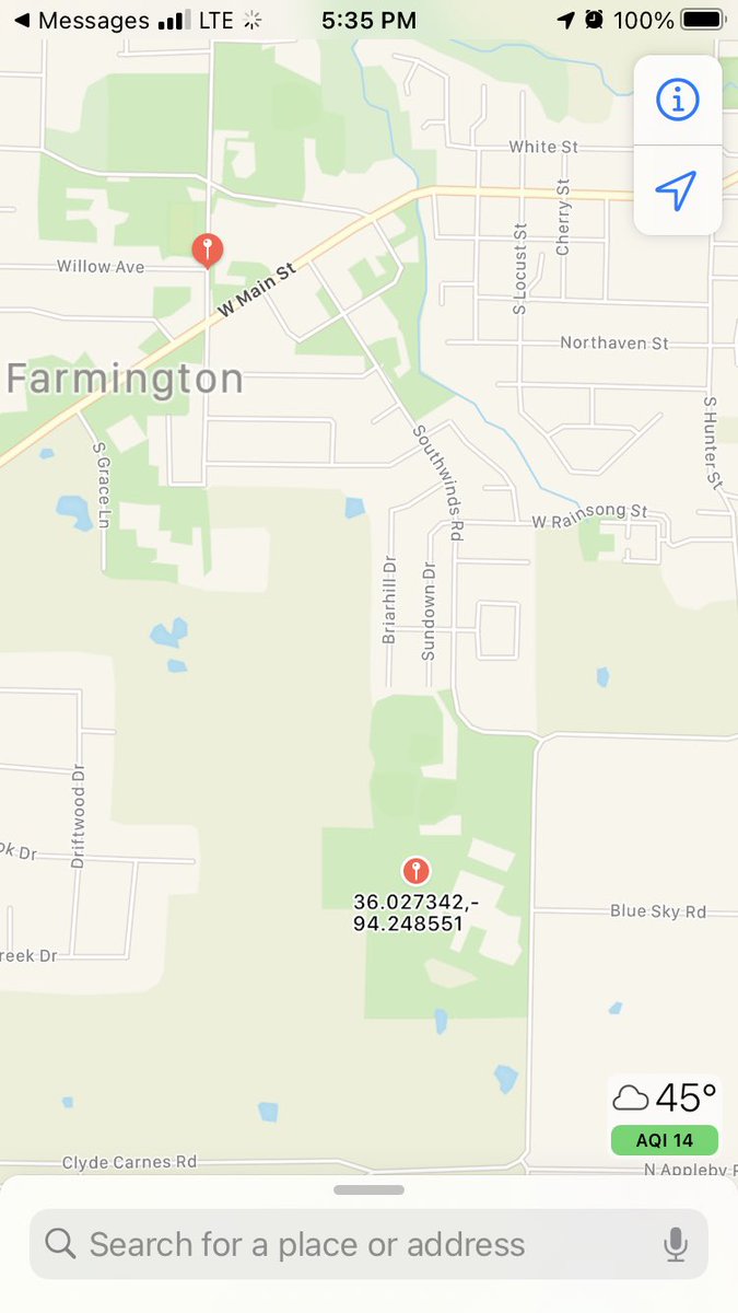 Greenbrier Football Letterman’s Club (@greenbrierflc) on Twitter photo Panther fans heading to Farmerville!!
The stadium is at a new location this year. Take a left on Southwinds Dr just before you get to the DQ and it will take you to the stadium.
The top pin shows the old field, the bottom pin is the new location.
<a href="/BrierFootball/">Greenbrier Football</a> <a href="/BrierAthletics/">Greenbrier Athletics</a> Panther fans heading to Farmerville!!
The stadium is at a new location this year. Take a left on Southwinds Dr just before you get to the DQ and it will take you to the stadium.
The top pin shows the old field, the bottom pin is the new location.
<a href="/BrierFootball/">Greenbrier Football</a> <a href="/BrierAthletics/">Greenbrier Athletics</a>