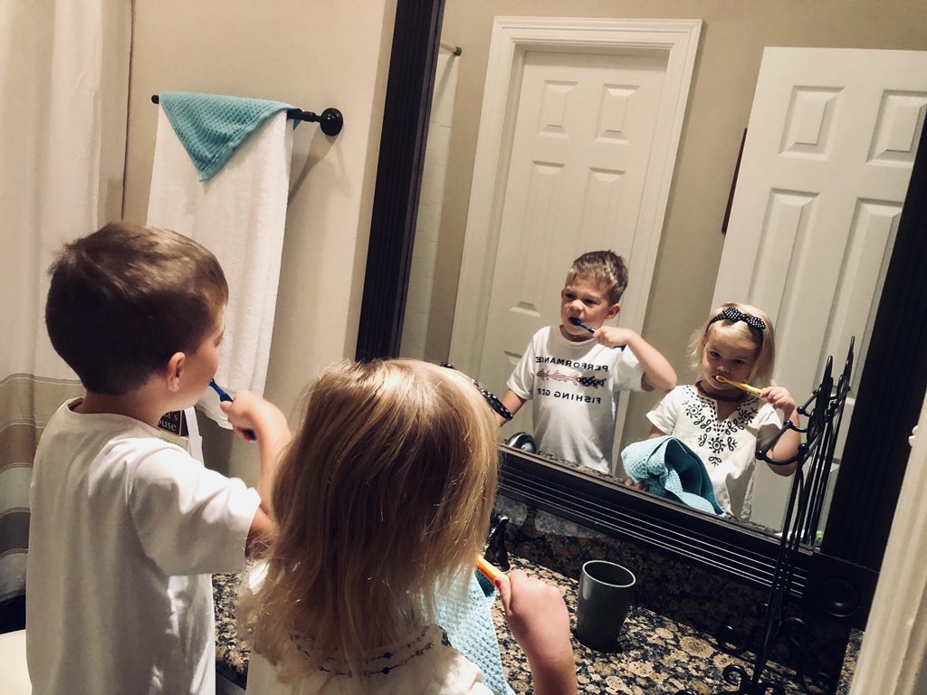 SPUSHS1's tweet photo. Annie enjoyed getting to meet her new teachers for #preschool  at @KleinCain Gene had to show her his routine to get ready for school Im so glad McKeever set this up! Annie has been waiting and waiting to finally go to “mommy’s school” and be a #Hurricane #ReignCain #kleinfamily https://t.co/n8eQ1NBOL3