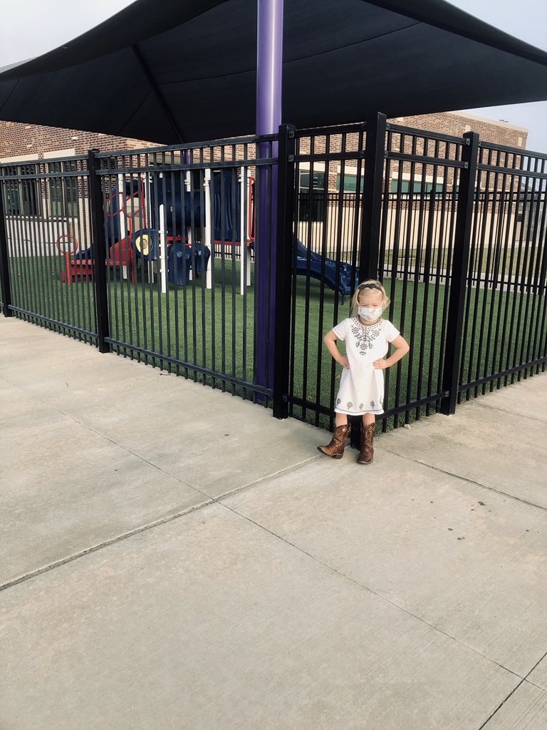 SPUSHS1's tweet photo. Annie enjoyed getting to meet her new teachers for #preschool  at @KleinCain Gene had to show her his routine to get ready for school Im so glad McKeever set this up! Annie has been waiting and waiting to finally go to “mommy’s school” and be a #Hurricane #ReignCain #kleinfamily https://t.co/n8eQ1NBOL3