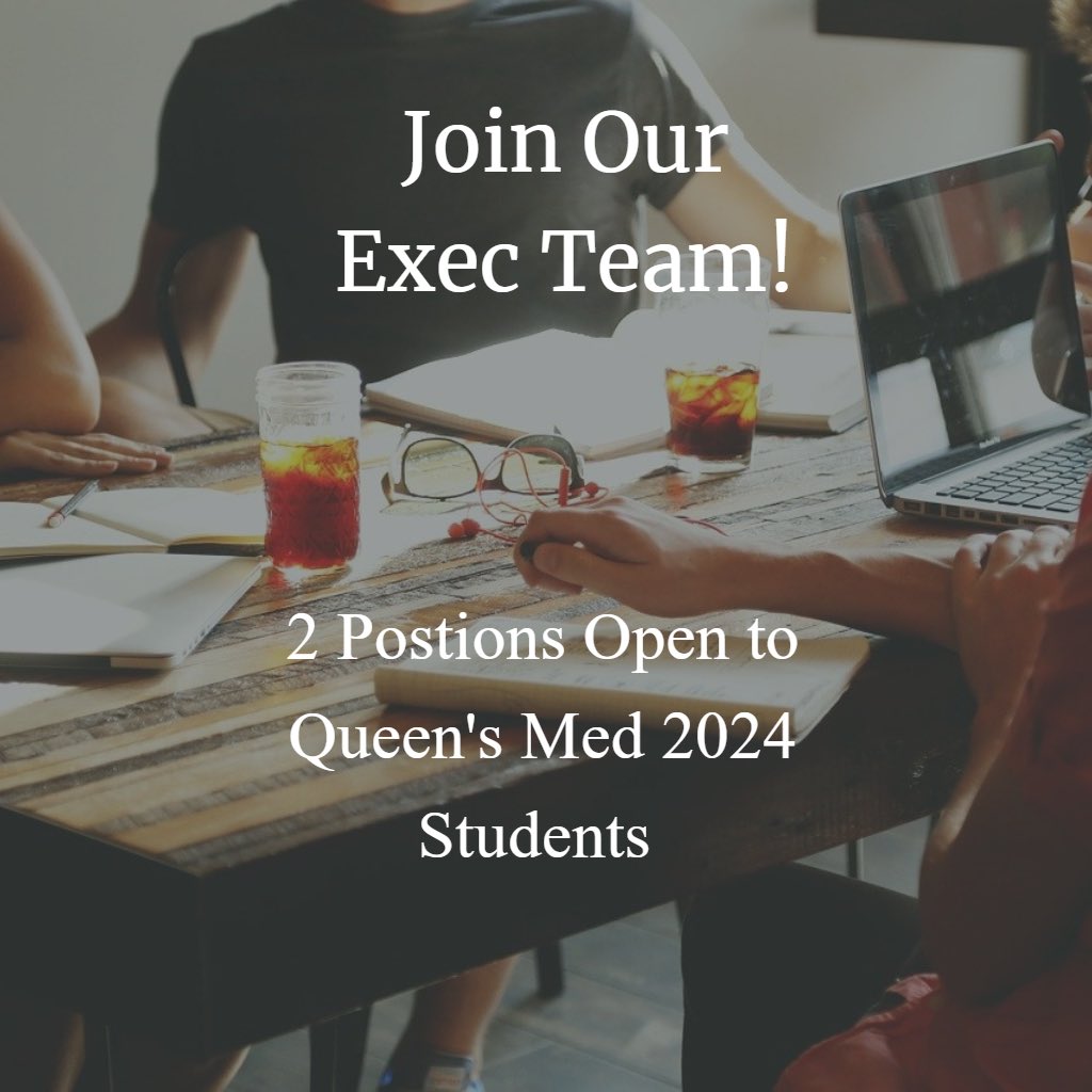 FmigQueens's tweet photo. Join our 2020/2021 exec team! We are looking for first year Queen’s medical students to join our junior executive team. We have two positions open: 

1. Junior Speaker Series Coordinator
2. Junior Secretary/Treasurer

1/2 https://t.co/CctLqIFCZ8