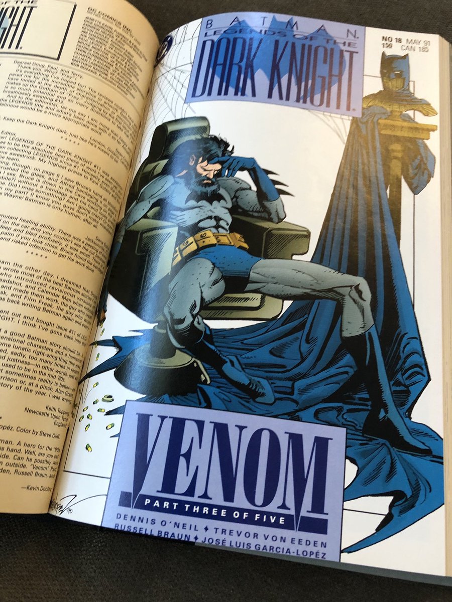 Here’s the complete Batman: Legends of the Dark Knight in 9 volumes. Did a half-bind for these with a custom stamp on the front.