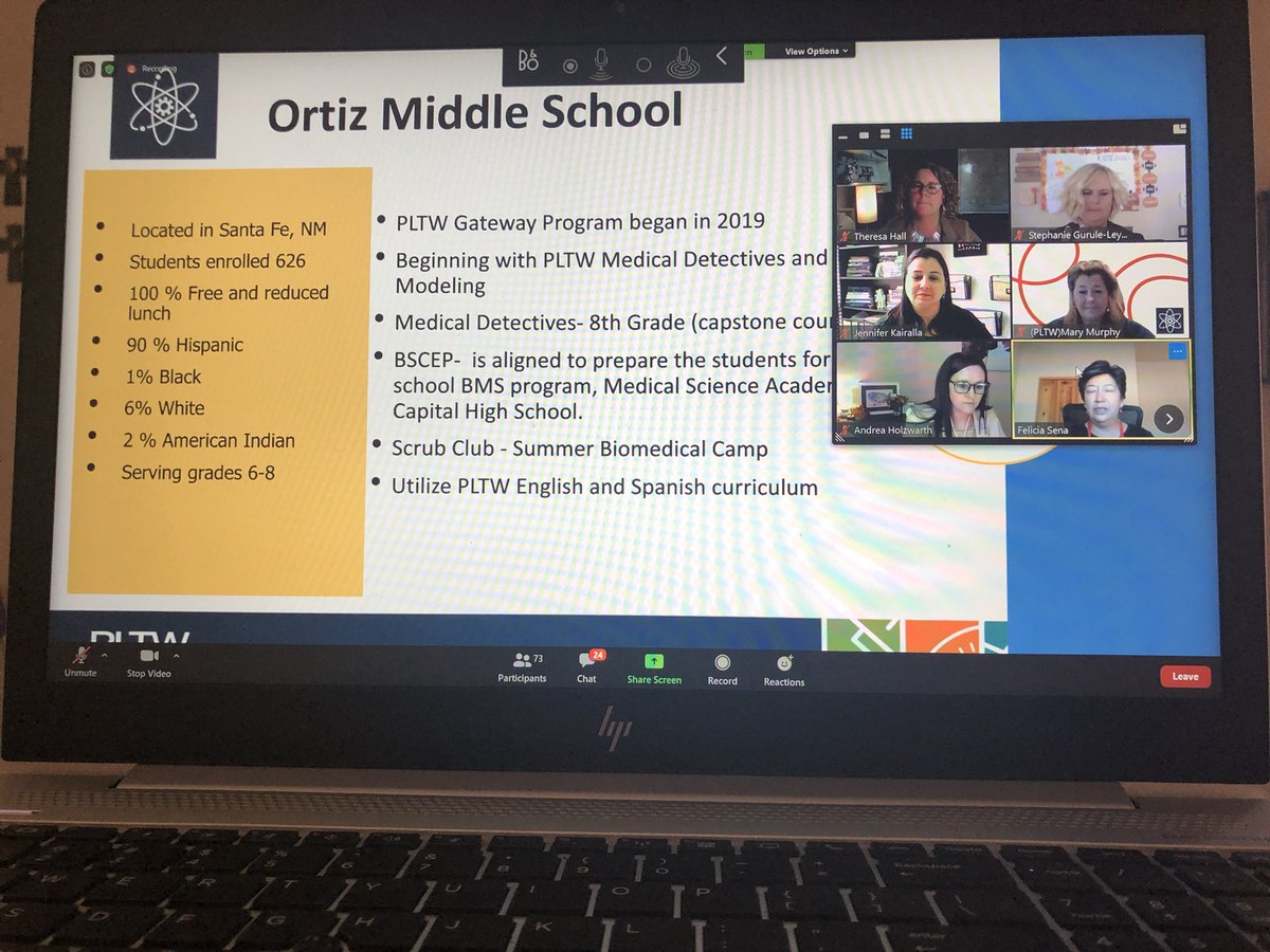 sguruleleyba's tweet photo. Thank you @PLTWorg for the opportunity to share our #JrBSCEP program. It was an honor to be in the presence of such awesome people yesterday. #PLTWGateway #virtualshowcase #middleschool #collegeandcareer #PLTWDL @SFPSdistrict @NMPED @EsterGo02863115 @Mrs_AngAnderson https://t.co/lITuDoMnz3