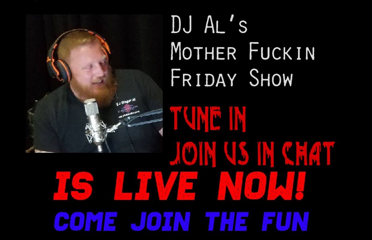 CraniumRadio's tweet photo. DJ Al's MOTHER FUCKING FRIDAY SHOW is LIVE  NOW on @CraniumRadio  7-10pm(est)
Tune in here &amp; join us in the chat room!
https://t.co/cAqxfX7Rsl
or Mobile: https://t.co/OLys69khJ6
https://t.co/DHgVpdppqK https://t.co/njWGZXdEId