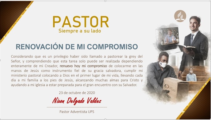 nixondv's tweet photo. Hoy es propicio renovar mi  compromiso y servicio a Dios, que me escogió para este sagrado ministerio, cuidar mi familia, su amada iglesia, preparando un pueblo glorioso para su encuentro con El. #PastorAdventistaUPS https://t.co/XSkBArOlDw