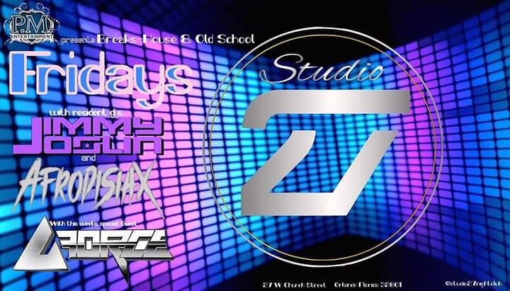 PMENTWORLDWIDE's tweet image. Join P.M. Entertainment FL each and every friday night with residents @DjJimmyJoslin &amp;amp; AfrodisiaX along with this weeks guest G Force at Studio 27 in Orlando on Church Street.  See you there. #housemusic  #breakbeat #downtownorlando