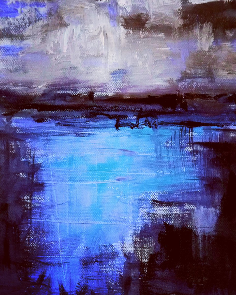#nightime...just completed this canvas..oils..#seascape #SEA #Abstract #abstractpainting #Scotland #abstractlandscapepainting #contemporaryart #contemporarypainting #modernart #abstractlandscapephotography #photo #Blue #seas #Edinburgh #artist