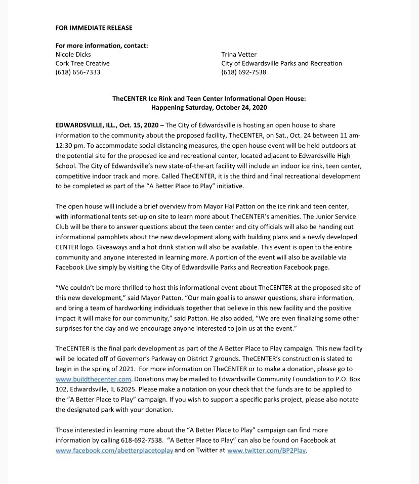 evillehockey's tweet image. Join us tomorrow from 11am to 12:30 behind EHS, the future home of TheCENTER!  More information about the great project for our community will be shared!  buildthecenter.com