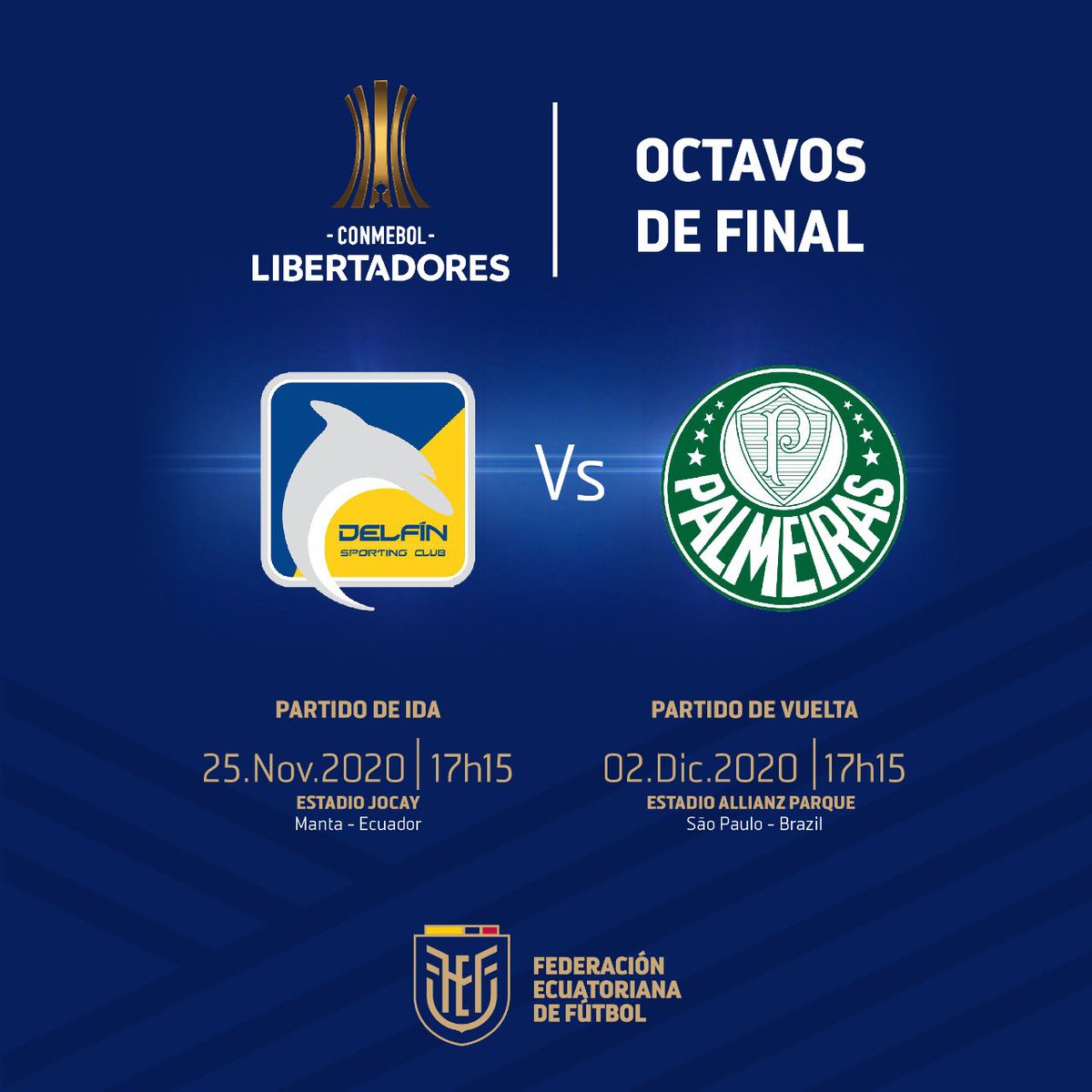 🏆 Realizados los sorteos de las competiciones <a href="/CONMEBOL/">CONMEBOL.com</a>, nuestros equipos 🇪🇨 ya tienen rival 💪

Así quedaron las llaves de los Octavos de Final de #Libertadores y la Segunda Fase de #Sudamericana 

¡Suerte para todos! 🤩