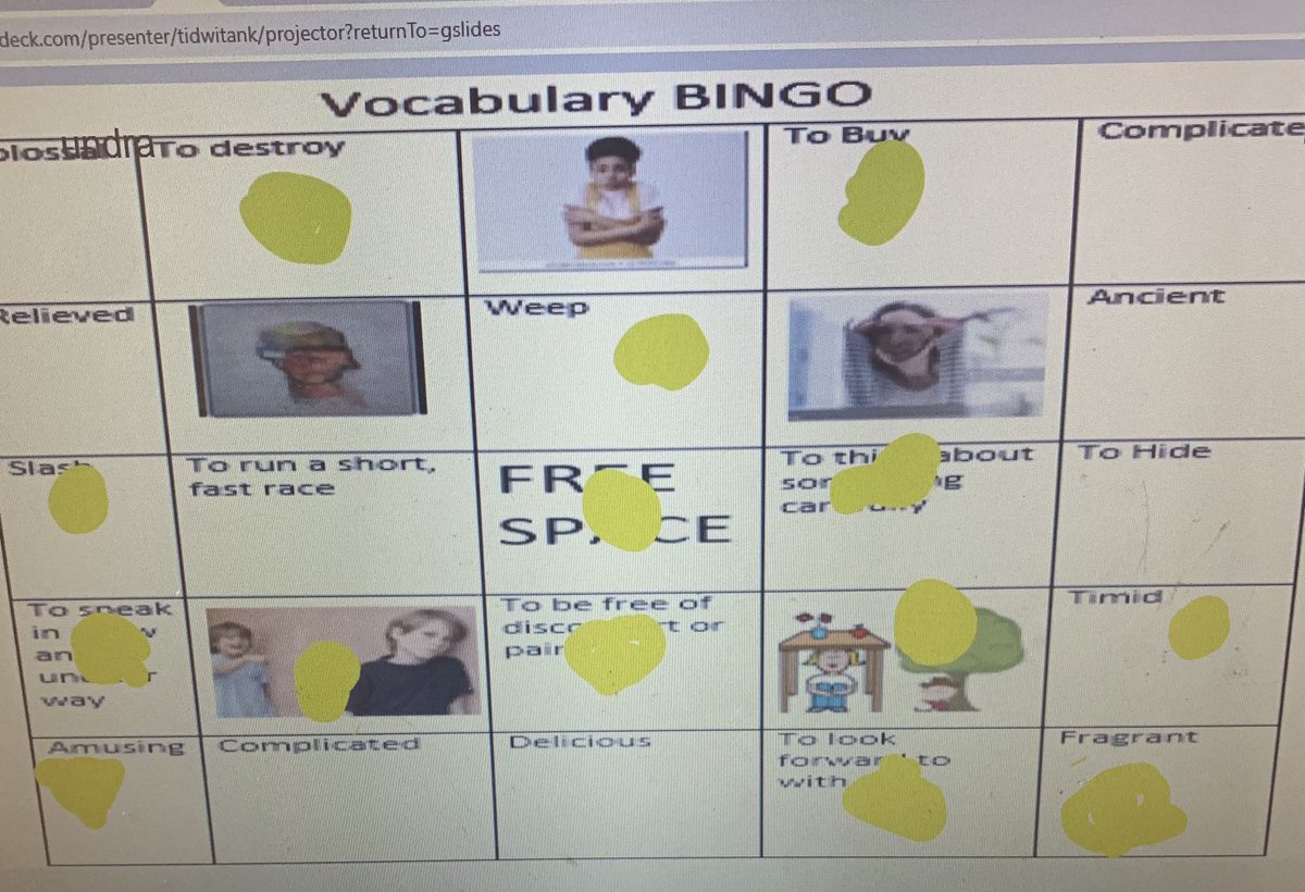 BrandonJasmine3's tweet photo. Today’s fun Friday consisted of a little Vocabulary BINGO! My students LOVED it! Especially those prizes 🤗 @kebecat @WoodsonESHISD #VisualsIncluded #FunFriday #TheirFavoriteDay 💙 https://t.co/lmUOdTXOmX