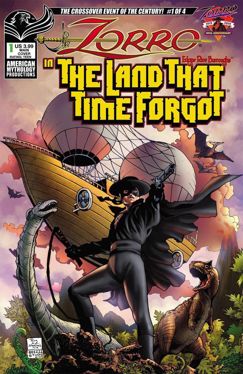 EdgarRBurroughs's tweet photo. In comic shops Wednesday, October 27, from @AmericanMytho! https://t.co/cuGFYUtpl5 #EdgarRiceBurroughs #TheLandThatTimeForgot #Caspak #Caprona #Zorro #ComicBooks https://t.co/KchqSFiIi9