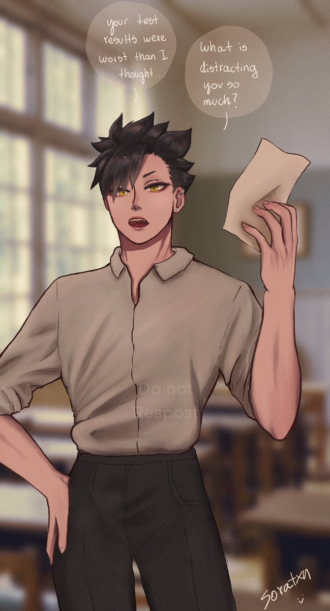soratxn's tweet photo. #inktober2020 #kuroo is very distracting 😔 https://t.co/SsVdAVIk3X