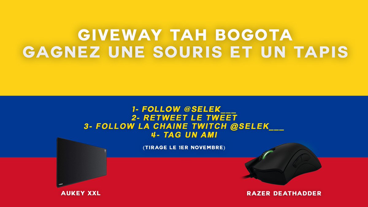 Selek____'s tweet photo. GIVEWAY TAH BOGOTA POUR VOUS REMERCIEZ DE LA FORCE QUE VOUS ME DONNEZ LA MIFF ! 
Augmentez vos chances en rejoignant le discord (Tirage au sort le 1er Novembre)
Lien du discord : https://t.co/5X07fM3lwB
Lien du twitch : https://t.co/Lsjyxhgdng https://t.co/WRyoVEW0f9