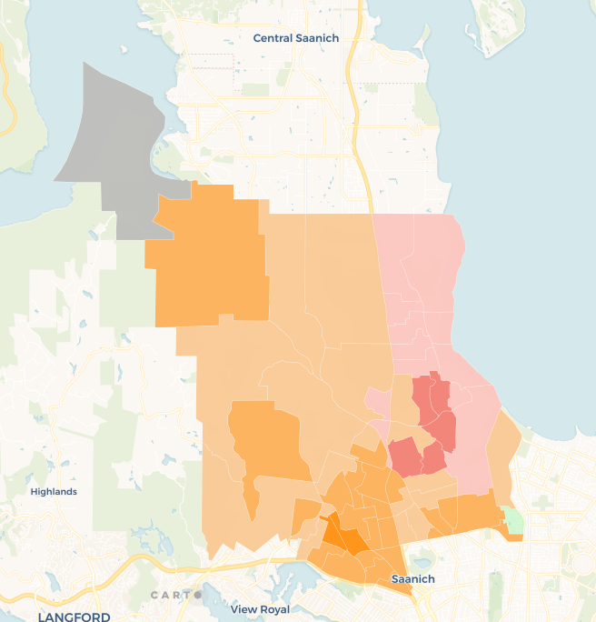 OK  @Kian5000 just for you, here is  #Saanich South. Pretty orange except for Broadmead (interactive in link) https://taracarman.carto.com/builder/c9260435-4ca5-49ad-814e-69339f46fcd2/embed #bcvotes