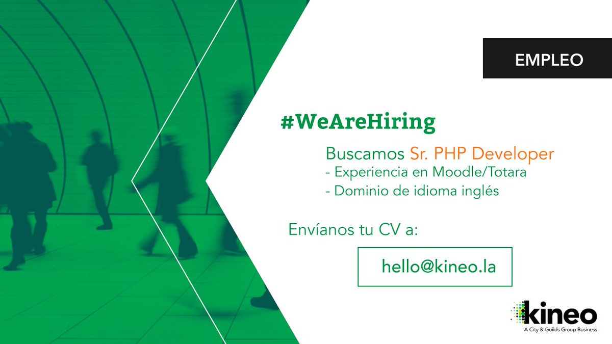 kineolatam's tweet photo. 📌👀 #EMPLEO ¡Estamos buscando Sr. #phpDeveloper! ¿Cumples con el perfil? Envíanos tu CV a hello@kineo.la ¡Queremos conocerte! https://t.co/PsOCeKKQ5A