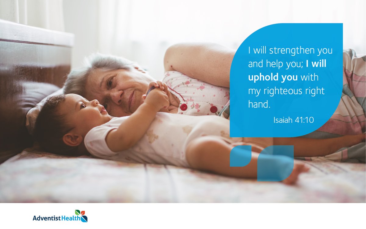 AdventistHealth's tweet photo. Happy Sabbath! "I will strengthen you and help you; I will uphold you with my righteous right hand." Isaiah 41:10 #HappySabbath https://t.co/mVXJe6qVuB
