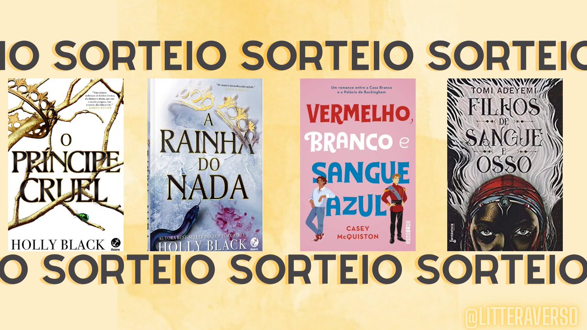 litteraverso's tweet photo. SORTEIO ⚡⚡

Para ganhar um exemplar de um dos livros da imagem, basta

✨ Seguir o @litteraverso
✨ Dar RT neste tweet sem citar
✨ Residir no Brasil

O resultado sai dia 06/11! Boa sorte 🥰 https://t.co/z5A6cmWFmo