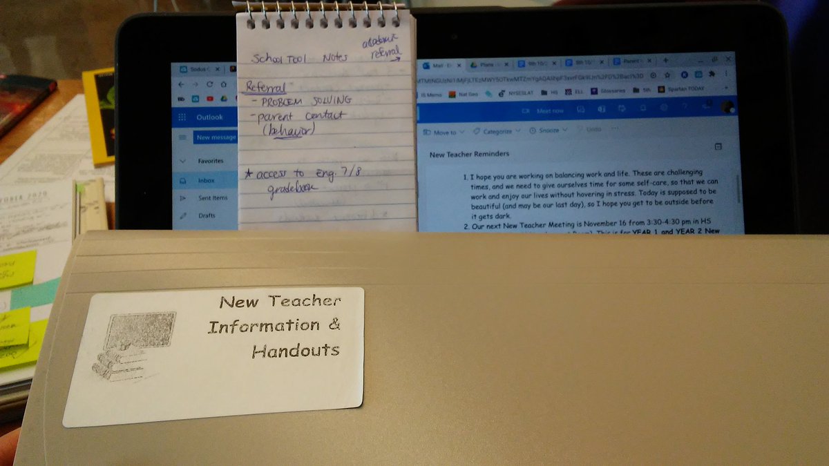 ella_hotchkiss's tweet photo. So thankful for my mentor & mentoring program at school. Friend (2021) discusses mentoring as "guidance and support...provided by experienced educators" (p. 210). So glad I can ask questions & get suggestions for improving my practice! Notes from 'help sessions,' etc... :) #hctep https://t.co/v2st08mWCV