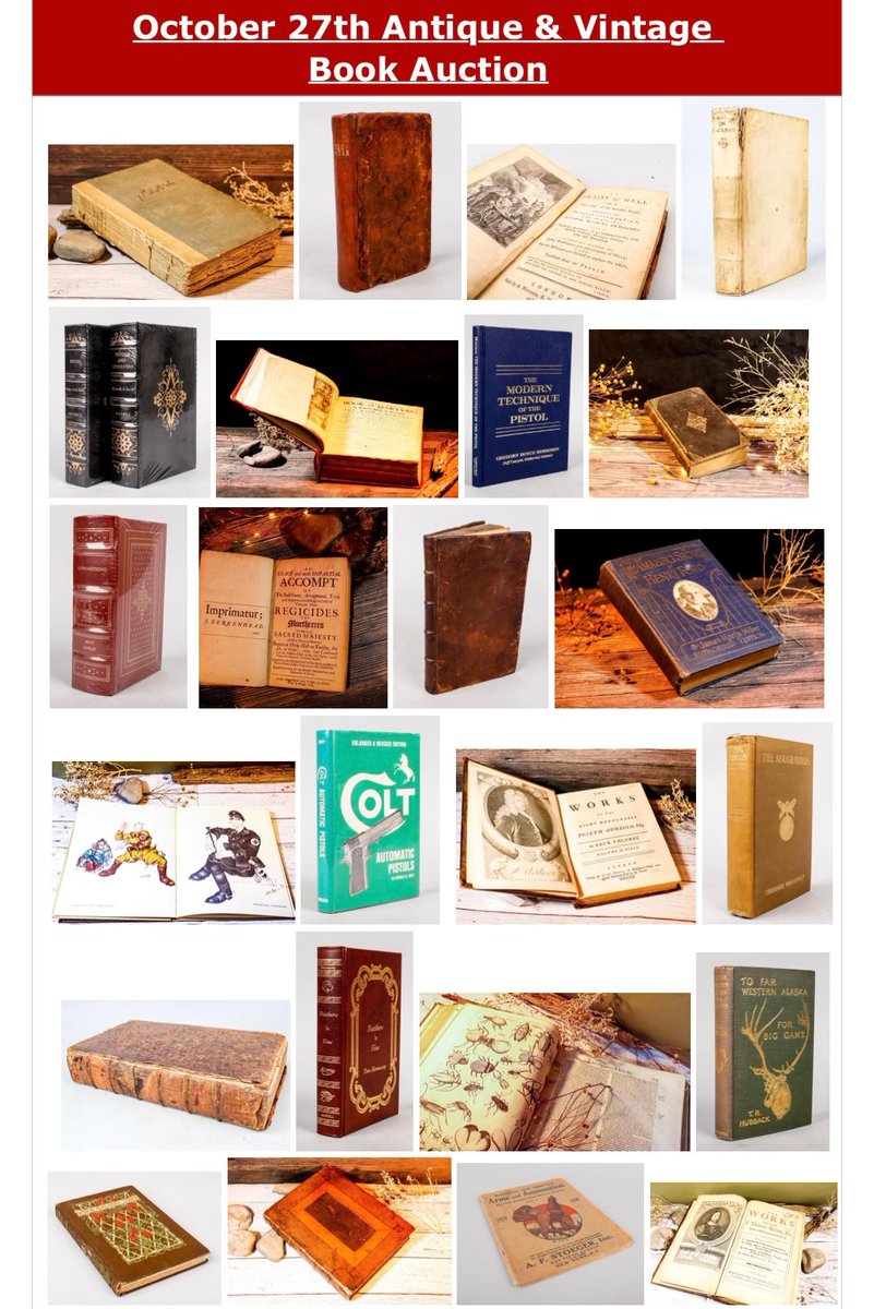 AZFirearms's tweet photo. Antique &amp; Vintage Book Auction! Tuesday, October 27th @ 6:pm https://t.co/k208HLQdCh https://t.co/xb28GHu7Ou