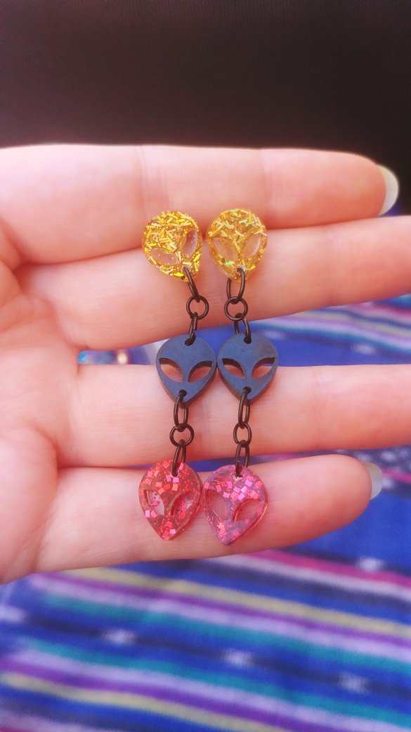 ANOTHER UPDATE???? YOU GUESSED IT!!!!!! some danglies for ya this time!! the gemstones on the candy-corn gummy bears are citrineeach pair is $20ea, but you can get 2 pairs for $30. venmo preferred, free US shipping.RTs appreciated!!!