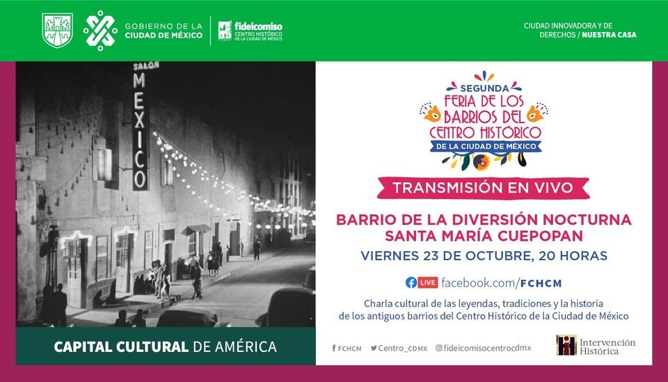 #Cartelera
Conoce la vida nocturna del barrio de Santa María Cuepopan en el #podcast @legendariamx . 🕺
Te esperamos a las 20:00 horas a través de nuestro #FacebookLive y no olvides participar en el #RallyDeLosBarrios. https://t.co/eGOIkohCBg