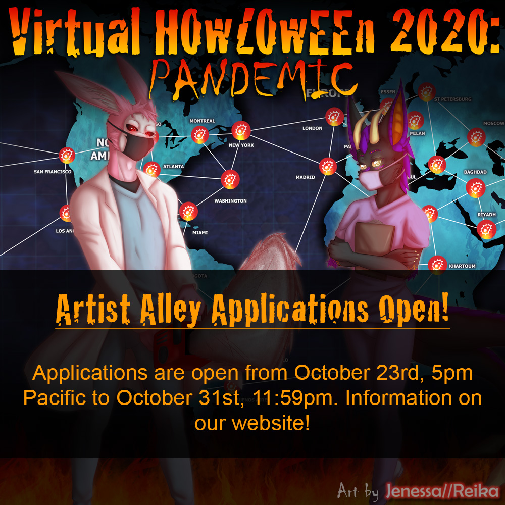 Artist Alley applications are now OPEN at howloween.ca/#artistalley ! They are only open for ONE WEEK so apply now!

#artistalley #dealersden #vendor #convention #furrycon #furry
